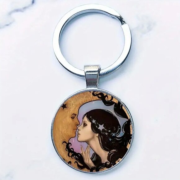 Stainless Steel MOON KISS Keyring Key Chain Accessory - Picture 1 of 3